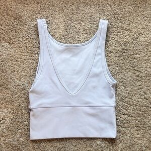 Light Gray Ribbed Tank Top